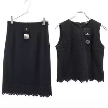 unused LOVELESS Sanyo Shokai No sleeve Cut Setup 36 black skirt Women Used