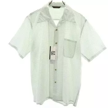 unused Mr GOODMAN made in Japan Gingham Check Pattern Short sleeve Open collar shirt Men s Used