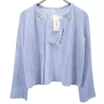 unused NARACAMICIE Long sleeve Cotton knit cardigan 1 light blue Women Used