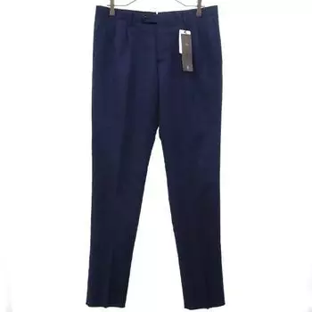 unused NO ID. wool blend Overall handle Slacks pants 3 Navy system Men s Used