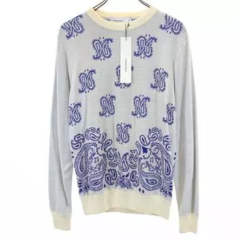 unused PHENOMENON wool Paisley Pattern Long sleeve sweater L white knit Women Used