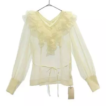 unused SNIDEL Long sleeve Volume frills blouse F white SWFB231120 Women Used