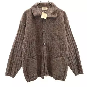 unused Taylor Made in Ireland Long sleeve knit cardigan M Brown Nep Men s Used