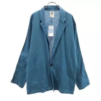 unused VAST222 19ss Linen mix Lined Long sleeve Jacket 2 blue Men s Used