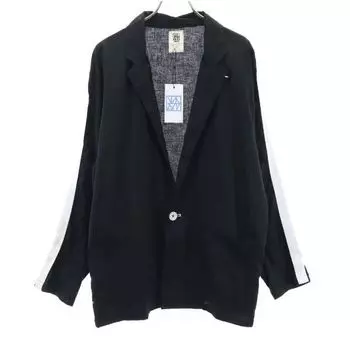 unused VAST222 19ss Linen mix Lined Long sleeve Jacket 2 black Men s Used