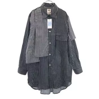 unused VAST222 19ss made in Japan stripe Long sleeve shirt 2 black Men s Used