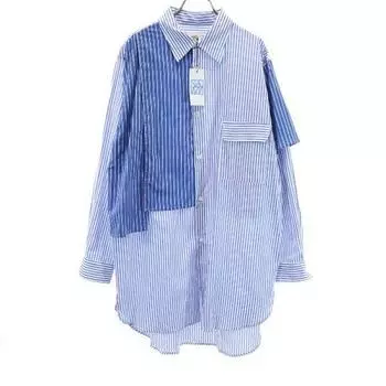 unused VAST222 19ss made in Japan stripe Long sleeve shirt 2 blue Men s Used