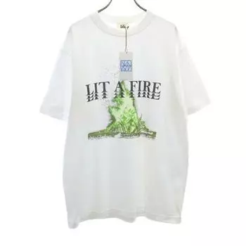 unused VAST222 20ss FIRE Print Short sleeve T-shirt 2 white Rubber soul Men s Used