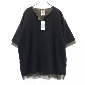 unused VAST222 20ss Short sleeve Layered Skipper Cut 2 black Men s Used