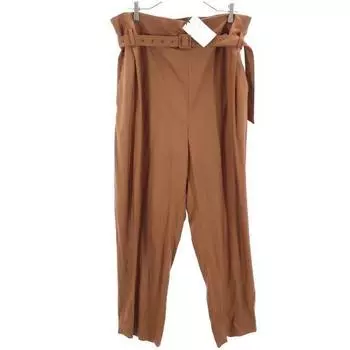 unused YLEVE made in Japan wide Tapered pants 1 Brown With belt Women Used