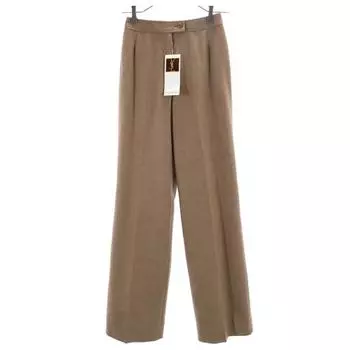 unused YVES SAINT LAURENT Sanyo Shokai Wool Long pants T7 Brown Women Used