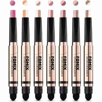 UNYOKE Colorful Quick Make Double Color Eyeshadow Pen Earth Color Contour Brighten Pearlescent Double Ended Eyeshadow Stick -05#Red Brown