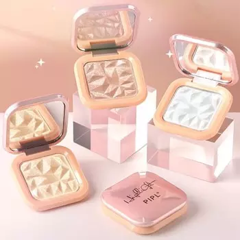 Unyoke diamond highlight powder 4 colors highlight luminizer glitter three-dimensional effect pearl glossy skin 02#nude pink