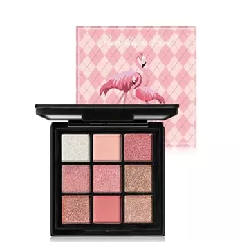 UNYOKE Mini 9 Cool Shade Eyeshadow Palette Black Smoky Matte Glitter Eyeshadow Palette Smoky Eyeshadow Palette Brown, Purple, Rose Pink, Blue, Green,