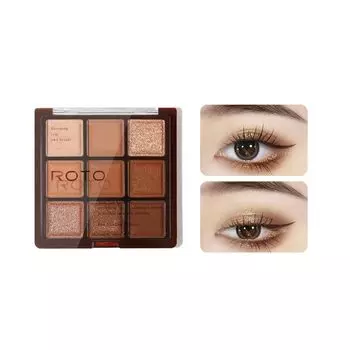 UNYOKE Тени для век Золотая нить Перламутровая матовая палитра теней для век 9 цветов Дополнительная текстура Тени для век Матовый макияж глаз Водостойкие тени для век с высоким содержанием волос