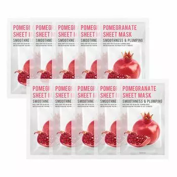 Unyul Purity Pomegranate Sheet Mask Pack 22 мл x 10 шт. x 10 шт. Сделано в Корее Набор для ухода за кожей Активное и очищающее действие Содержит натуральные ингредиенты