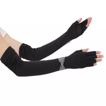 UP Arm UV Soy Cool к Руке Длинный Солнце UV UV Для Общей Длины 50см [HANDS MARKET] Рукава, Защита, Волокно, Сенсорный, Рукава, Длина, Защита, чёрный