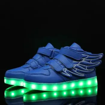 Up Детские Легкие Кроссовки Toting Зарядка через USB Для Помещений и Улицы Весна Лето 25 синий