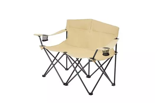 UP Outdoor Chair Camping 2 Person Bench Double Arm Chair Folding Chair with Storage Bag limited! ]SOLO M-2070 бежевый