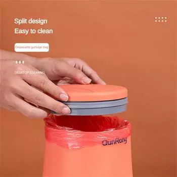 -up Trash Can Easy To Clean Press Health Dont Dirty Hands High Capacity Garbage Can Split Design Environmental Friendly 7011 Round