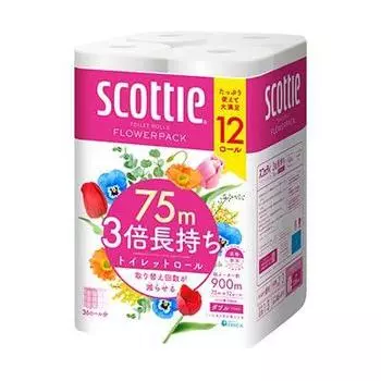 Упаковка цветов Cresia Scotty в 3 раза более долговечная 75 м x 12 рулонов (двойной) [Набор 4]