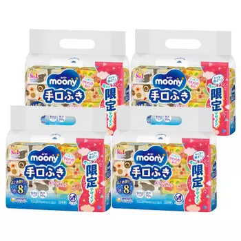 [Упаковка для оптовой покупки] [Салфетки Tugu] Салфетки Moony Tugu с 99% чистой водой, сменный блок, 1856 листов (58 листов x 8 шт. x 4) Без добавок (без спирта, отдушек,