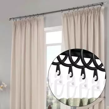 Упаковка из 100 крючков для карнизов S-образной формы, плавно скользящий зажим для сменных аксессуаров для штор дома и офиса