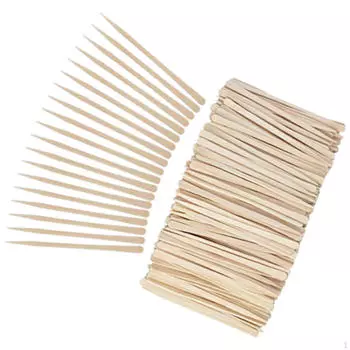 Упаковка из 100 шпателей для вощения, деревянная поставка воска с тонкой головкой, удаление волос на теле ног