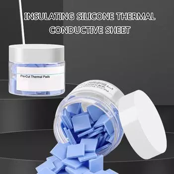 Упаковка из 100 шт/50 шт силиконовых прокладок с высокой теплопроводностью для охлаждения процессора и графического процессора 12x12 мм теплоотводящие листы A