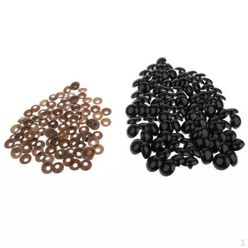 Упаковка из 100 шт., пластиковые защитные глаза с шайбами для куклы, марионетки, плюшевого животного своими руками