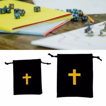 Упаковка из 10 бархатных мешочков на завязках, мешочков для четок, подарочных мешочков с крестообразным дизайном для хранения ювелирных изделий и путешествий S