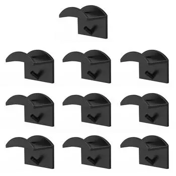 Упаковка из 10 держателей для бейсболок с предварительно просверленными отверстиями, самоклеящиеся, для шкафа, спальни, офиса, для хранения головных уборов, вешалка-крючок