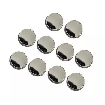 Упаковка из 10 гравировальных зеркальных заготовок Challenge Coin Solid Brass Plated 40 мм с прозрачным защитным футляром для поделок серебряный