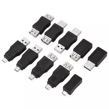 Упаковка из 10 нескольких USB2.0 адаптеров MicroMini Male Female Converters Connectors