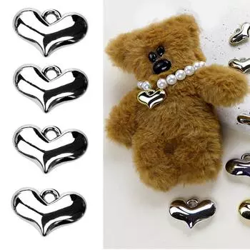 Упаковка из 10 подвесок в форме сердца для поделок своими руками, принадлежности для изготовления ювелирных изделий, универсальные подвески для ожерелий и брелоков, аксессуары S серебряный