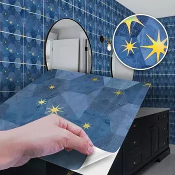 Упаковка из 10 шт. 3D-обоев и самоклеящихся наклеек на стену, водонепроницаемая наклейка на плитку из ПВХ для кухни, ванной комнаты своими руками