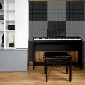 Упаковка из 12 акустических панелей для звукопоглощения в студиях и домах чёрный