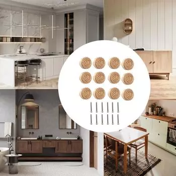 Упаковка из 12 деревянных ручек для ящиков, деревянные ручки, декоративные ручки для мебели, набор мебельной фурнитуры, простая установка для дома A