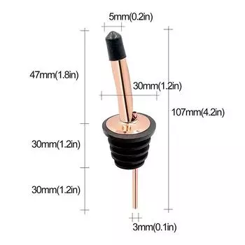 Упаковка из 12 классических бутылочных диспенсеров из нержавеющей стали с коническим носиком - диспенсеры для спиртных напитков с резиновыми пылезащитными колпачками