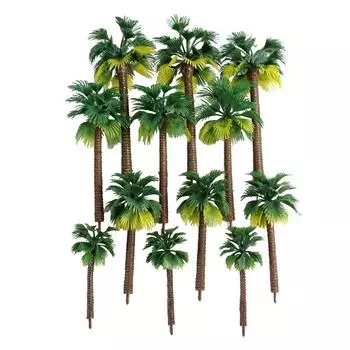 Упаковка из 12 пластиковых искусственных деревьев, имитация растений, поделки своими руками, набор украшений для ландшафтного садоводства, спальни и сада