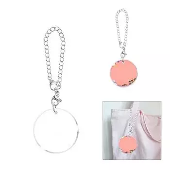 Упаковка из 12 прозрачных акриловых круглых дисков с серебряными соединителями-цепочками. Персонализированный набор аксессуаров для сублимации с ручкой чашки.