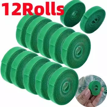 Упаковка из 12 садовых тканевых хомутов для растений — многоразовые, регулируемые застежки-липучки для поддержки растений, аксессуары для дома и сада 12 Rolls