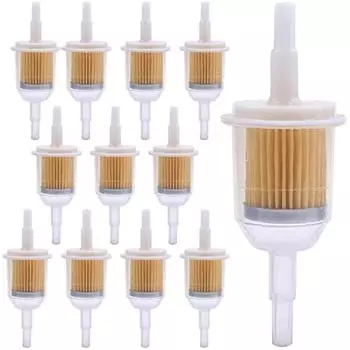 Упаковка из 12 топливных фильтров 6 мм/8 мм, бензиновый фильтр, универсальный газойль, жидкий фильтр, бензиновый фильтр для газонокосилки, автомобиля, мотоцикла, скутера, мопеда, дизельного мопа 19x16x8cm