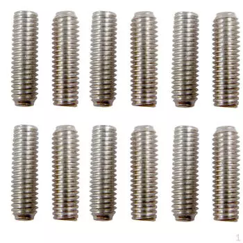 Упаковка из 12 винтов регулировки высоты седла хвостовой части диаметром. 2,5 мм для деталей электрогитары, серебро