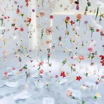 Упаковка из 20 имитационных цветов, сделай сам, левитирующий цветок, занавеска, цветочная композиция, перфокарта, занавеска, лепестковый дождь, водопад