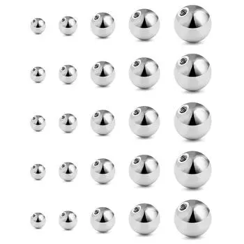 Упаковка из 25 резьбовых шариков из сплава. Профессиональный инструмент для пирсинга, подходит для индустриальной штанги, пирсинга языка и живота.