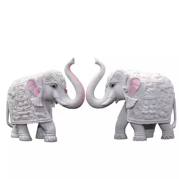 Упаковка из 2 белых слонов, предметы домашнего декора для гостиной