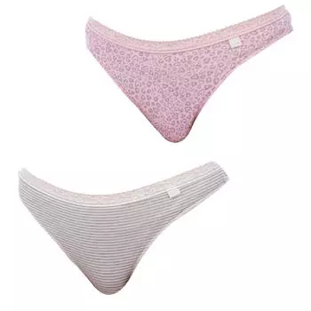 Упаковка из 2 хлопковых стрингов 1031159 для женщин L/XL разноцветный