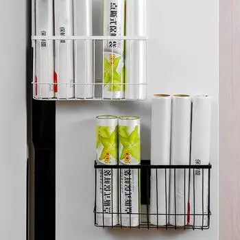 Упаковка из 2 магнитных полок для хранения, экономящих место на холодильнике, органайзеры, надежные боковые полки для холодильника, кухонные принадлежности S белый