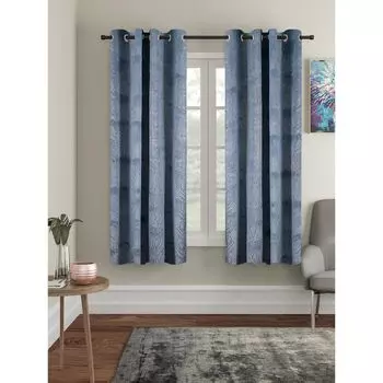 Упаковка из 2 оконных штор из полиэфирной бархатной фольги ( серый) 5 FEET серый